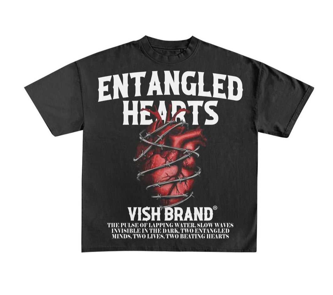 "Entangled Hearts" - Acid Wash Oversized Tee